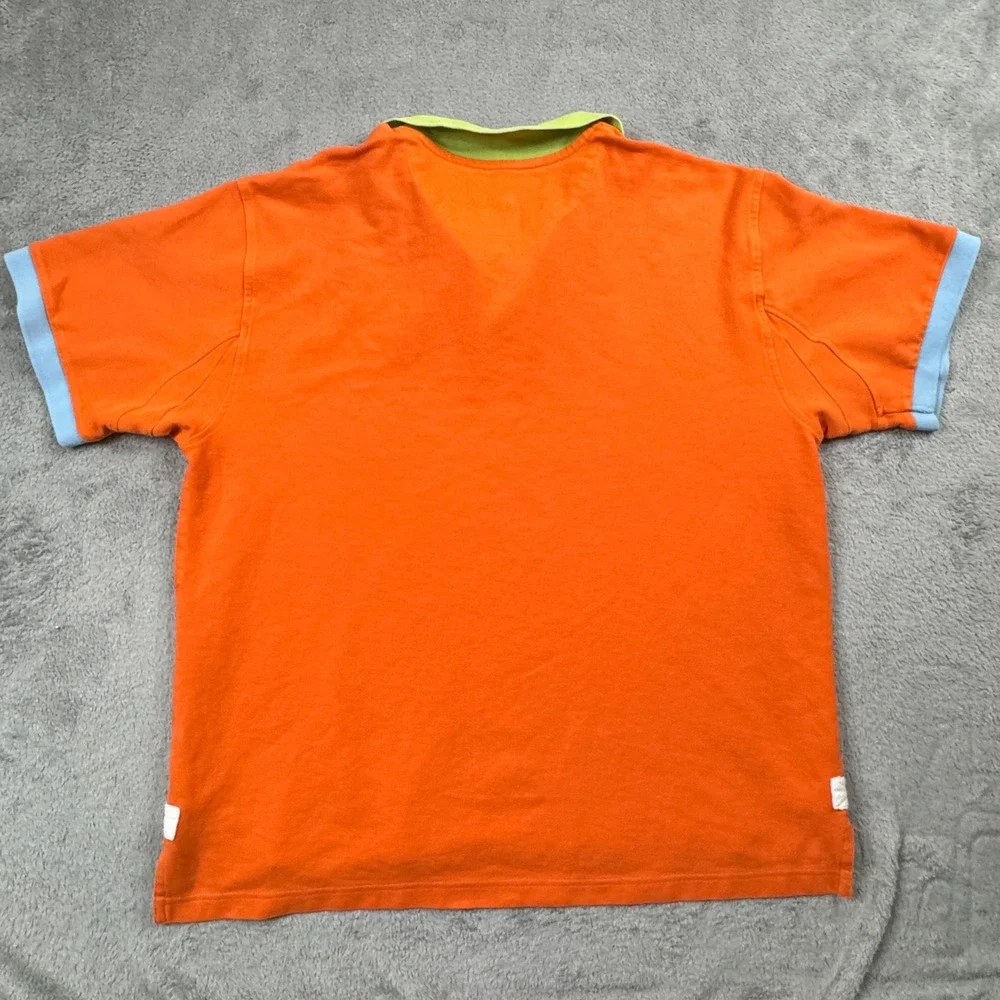 Orvis Mens XL Orange Pique Polo Shirt‎ Short Sleeve Contrast Collar EUC! Clean!